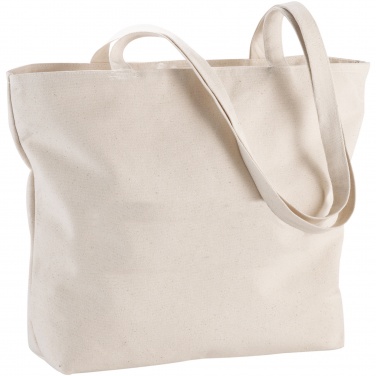 Logo trade corporate gift photo of: Ningbo 320 g/m² zippered cotton tote bag 15L