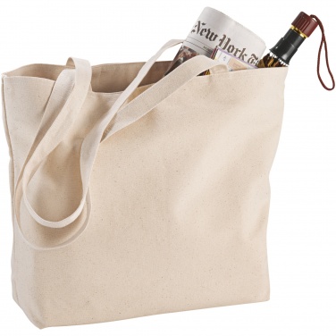 Logotrade corporate gift image of: Ningbo 320 g/m² zippered cotton tote bag 15L