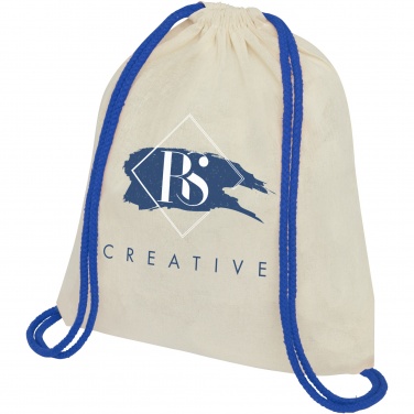 Logotrade promotional gifts photo of: Oregon 100 g/m² cotton drawstring bag with coloured cords 5L