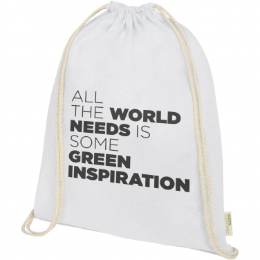 Logotrade promotional merchandise photo of: Orissa 100 g/m² organic cotton drawstring bag 5L
