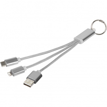 Logotrade advertising product picture of: Metal 3-in-1 charging cable with keychain