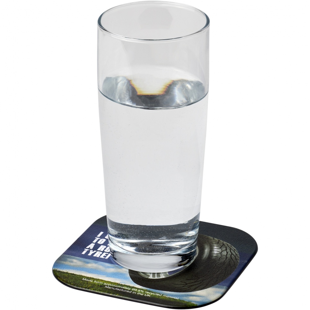 Logo trade promotional products picture of: Brite-Mat® square coaster with tyre material