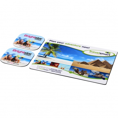 Logo trade promotional merchandise picture of: Brite-Mat® mouse mat and coaster set combo 3