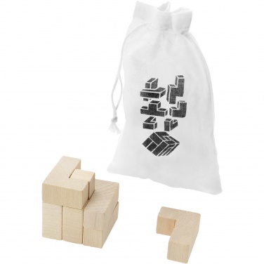 Logotrade promotional gifts photo of: Solfee wooden squares brain teaser with pouch