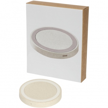 Logo trade promotional item photo of: Naka 5W wheat straw wireless charging pad