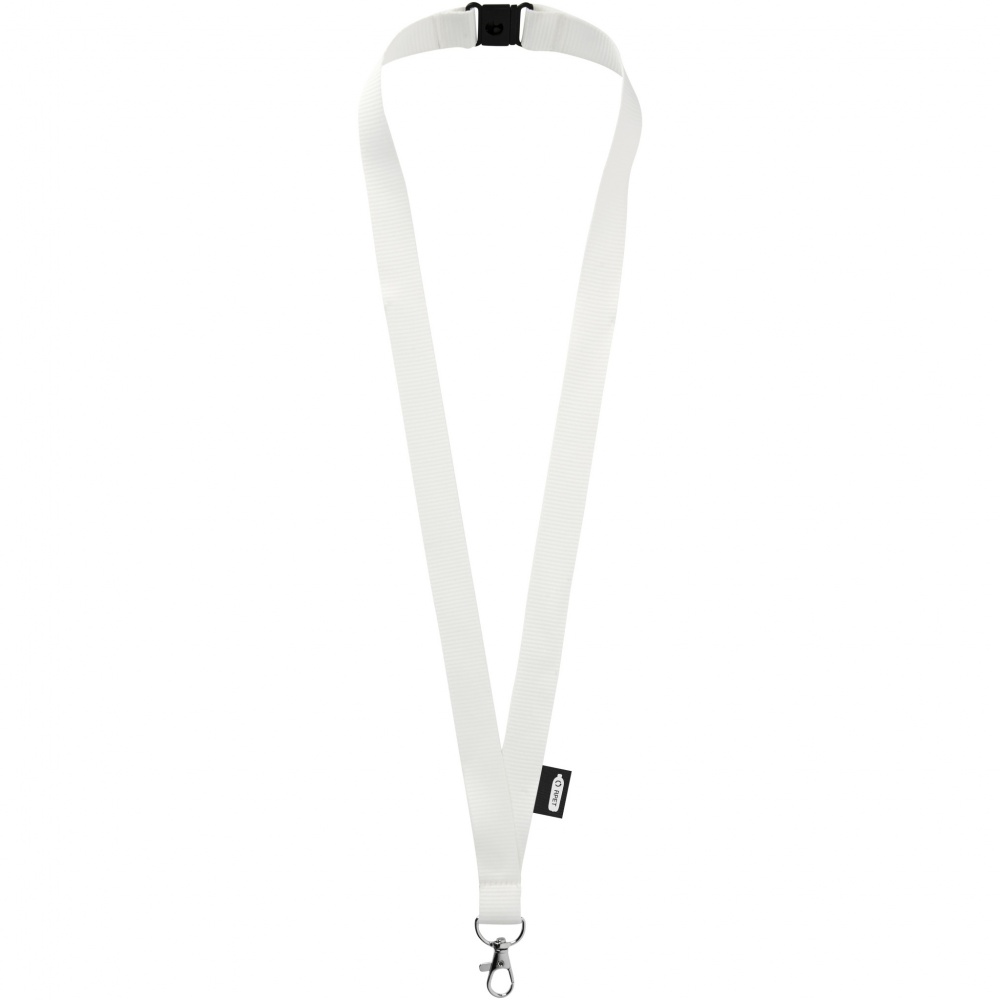 Logo trade promotional merchandise photo of: Tom recycled PET lanyard with breakaway closure