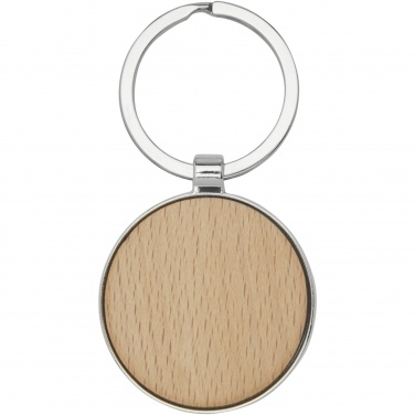 Logo trade advertising products image of: Moreno beech wood round keychain