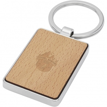 Logotrade promotional product image of: Mauro beech wood rectangular keychain