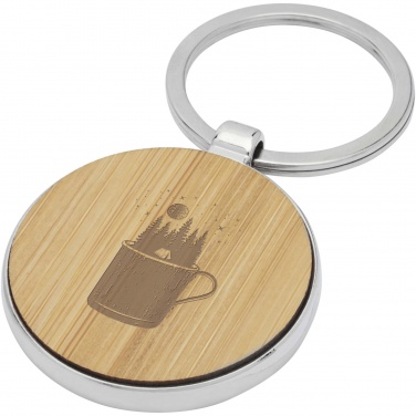 Logo trade promotional gift photo of: Nino bamboo round keychain