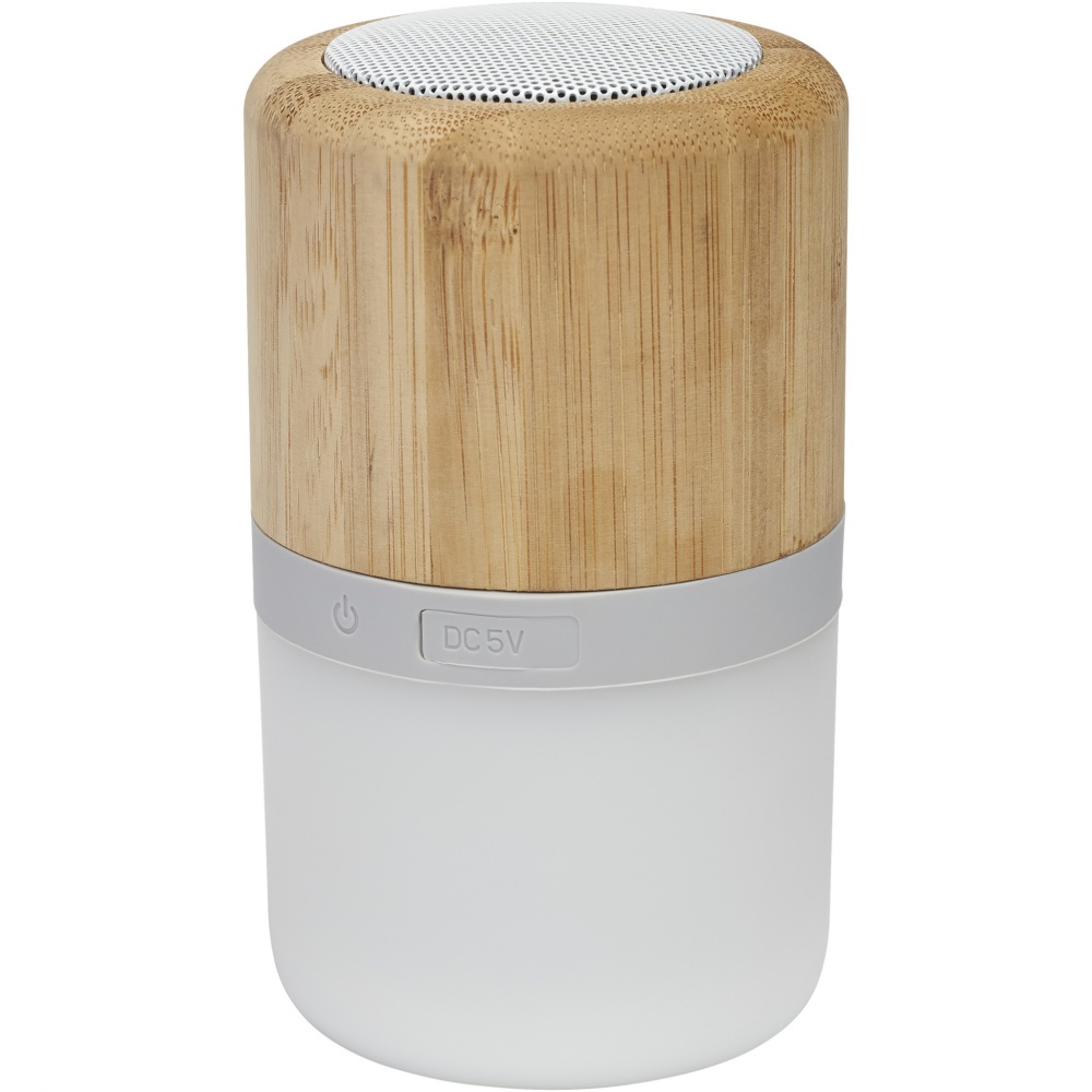 Logo trade promotional giveaways image of: Aurea bamboo Bluetooth® speaker with light 