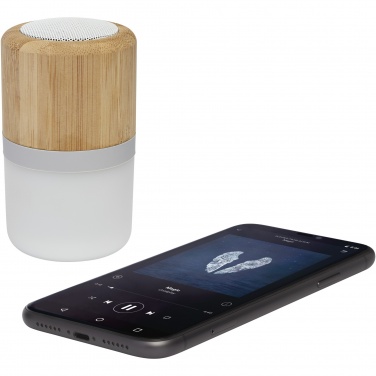 Logo trade promotional gifts image of: Aurea bamboo Bluetooth® speaker with light 