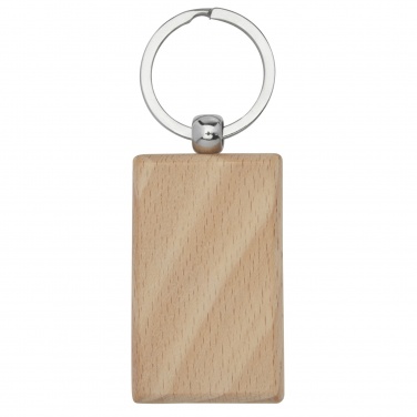 Logo trade promotional gifts picture of: Gian beech wood rectangular keychain