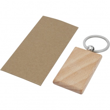 Logotrade promotional giveaway picture of: Gian beech wood rectangular keychain