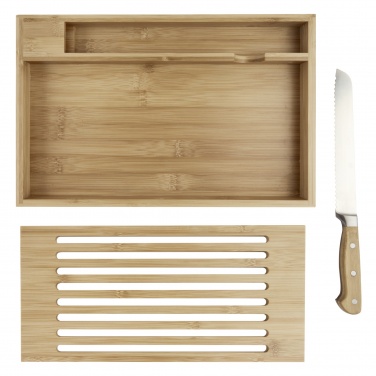 Logo trade advertising products picture of: Pao bamboo cutting board with knife