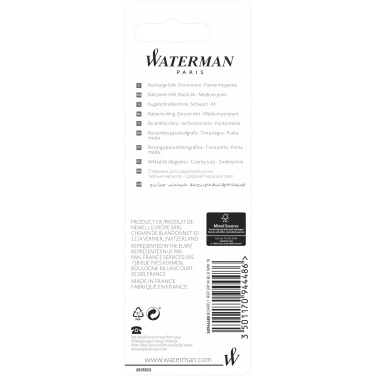 Logo trade promotional giveaways image of: Waterman ballpoint pen refill