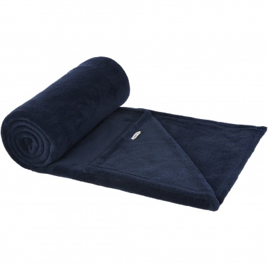 Logo trade promotional giveaways picture of: Lily GRS certified RPET coral fleece blanket