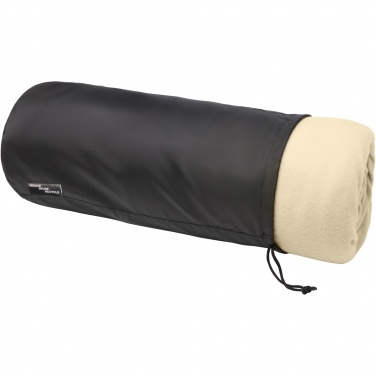 Logo trade promotional giveaway photo of: Marigold GRS certified RPET polar fleece and sherpa blanket