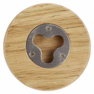 Logotrade promotional item picture of: Scoll wooden coaster with bottle opener