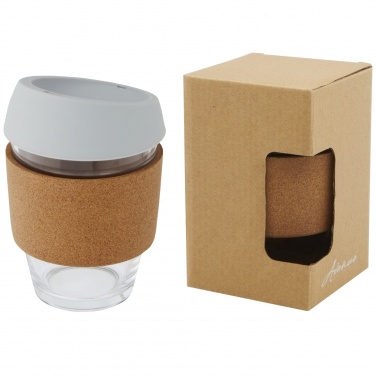 Logo trade promotional giveaways picture of: Lidan 360 ml borosilicate glass tumbler with silicone lid