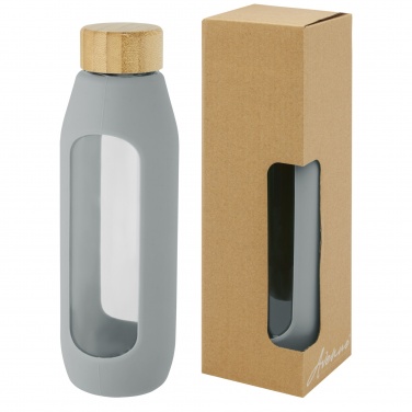 Logotrade advertising products photo of: Tidan 600 ml borosilicate glass bottle with silicone grip