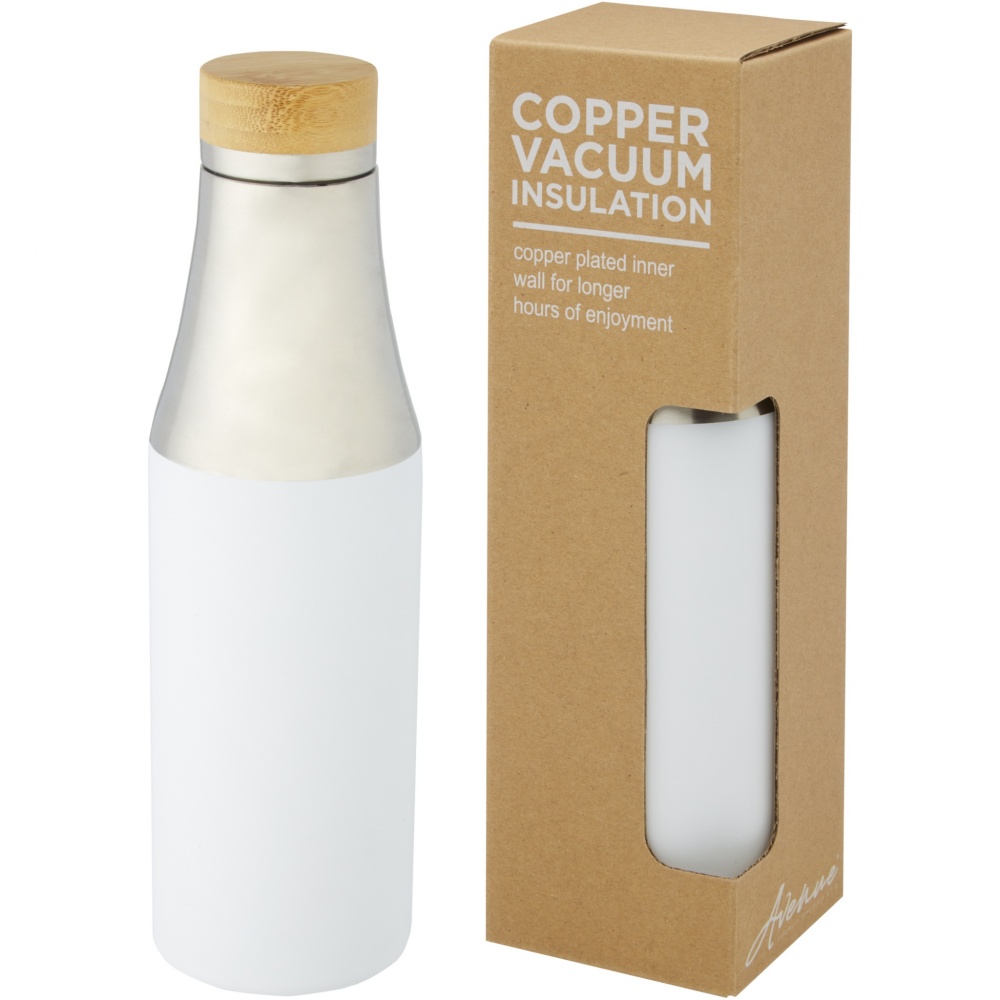 Logotrade promotional product picture of: Hulan 540 ml copper vacuum insulated stainless steel bottle with bamboo lid