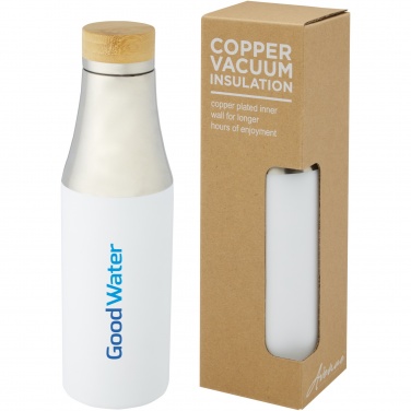 Logo trade corporate gifts image of: Hulan 540 ml copper vacuum insulated stainless steel bottle with bamboo lid