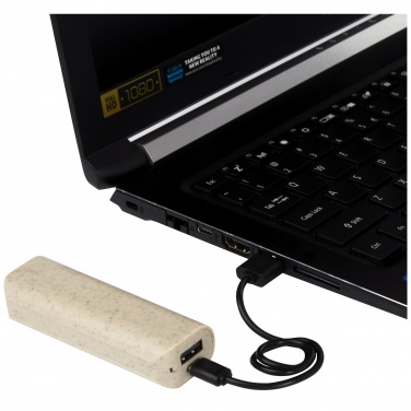 Logo trade promotional merchandise photo of: Yoko 1200mAh wheat straw power bank