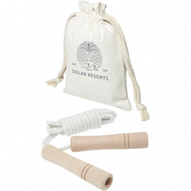 Logotrade promotional item picture of: Denise wooden skipping rope in cotton pouch