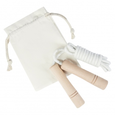 Logo trade corporate gifts picture of: Denise wooden skipping rope in cotton pouch