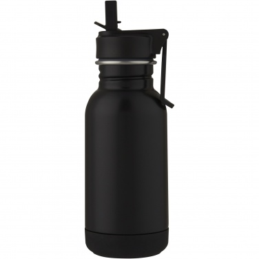 Logo trade promotional items image of: Lina 400 ml stainless steel sport bottle with straw and loop