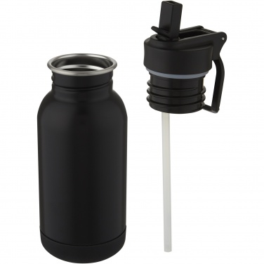 Logo trade promotional product photo of: Lina 400 ml stainless steel sport bottle with straw and loop
