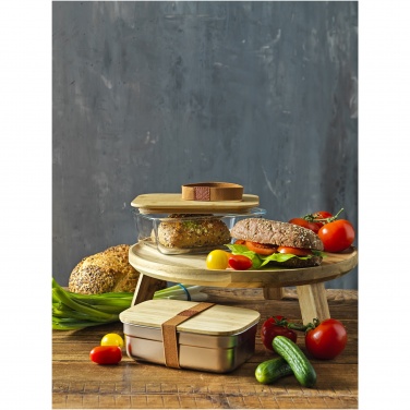 Logo trade promotional gifts picture of: Tite stainless steel lunch box with bamboo lid