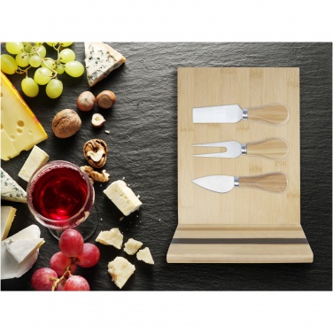 Logotrade promotional products photo of: Mancheg bamboo magnetic cheese board and tools