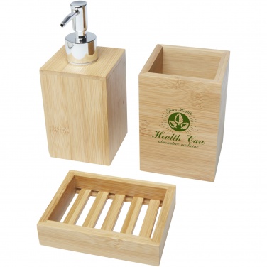 Logo trade corporate gifts picture of: Hedon 3-piece bamboo bathroom set