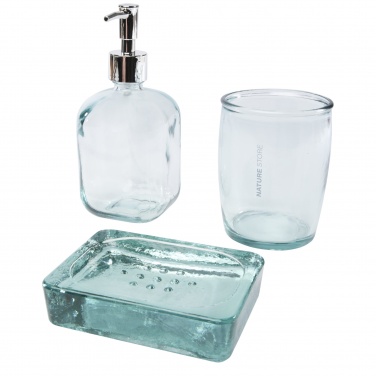 Logotrade promotional merchandise photo of: Jabony 3-piece recycled glass bathroom set