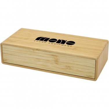 Logo trade corporate gifts image of: Minata bamboo wireless charger with clock