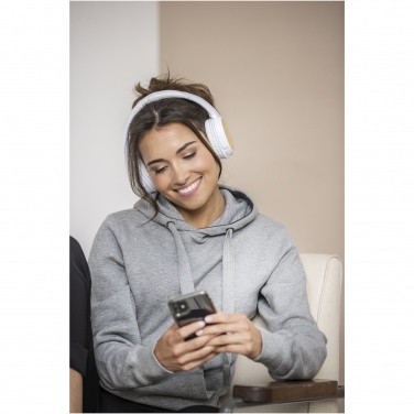 Logo trade promotional giveaways image of: Athos bamboo Bluetooth® headphones with microphone