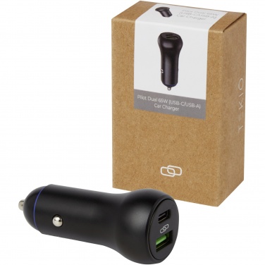 Logo trade promotional gift photo of: Pilot dual 55W USB-C/USB-A car charger