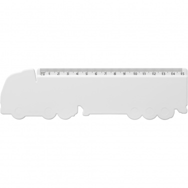 Logo trade promotional giveaways image of: Tait 15 cm lorry-shaped recycled plastic ruler