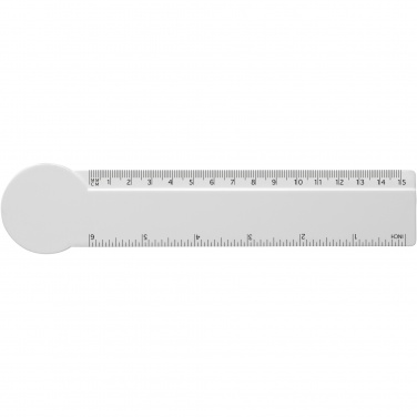 Logo trade promotional giveaway photo of: Tait 15 cm circle-shaped recycled plastic ruler 