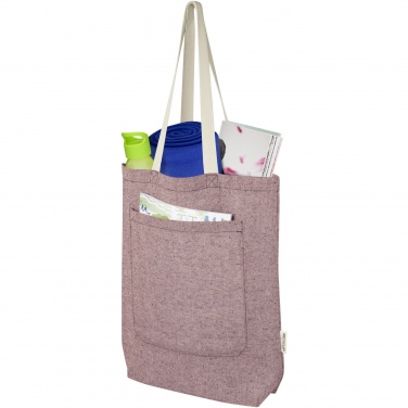 Logo trade promotional items image of: Pheebs 150 g/m² recycled cotton tote bag with front pocket 9L