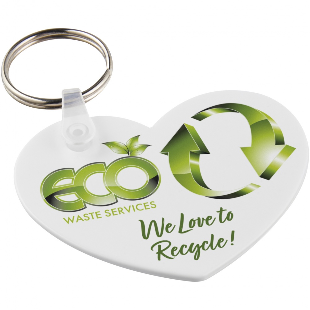 Logo trade advertising product photo of: Tait heart-shaped recycled keychain