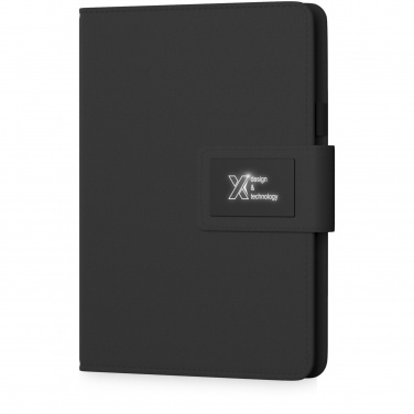 Logotrade promotional gift image of: SCX.design O16 A5 light-up notebook power bank