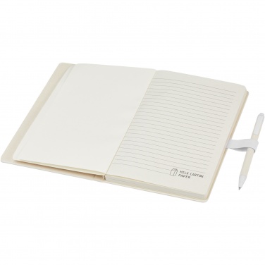 Logotrade advertising products photo of: Dairy Dream A5 size reference recycled milk cartons notebook and ballpoint pen set