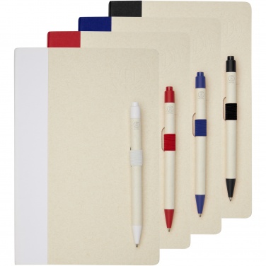 Logo trade advertising products image of: Dairy Dream A5 size reference recycled milk cartons notebook and ballpoint pen set