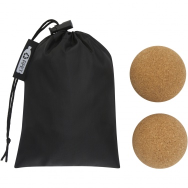 Logo trade business gifts image of: Trikona cork yoga ball