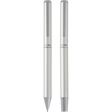 Logotrade promotional merchandise picture of: Lucetto recycled aluminium ballpoint and rollerball pen gift set