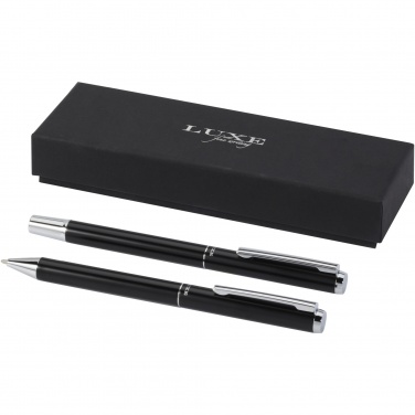 Logo trade corporate gifts image of: Lucetto recycled aluminium ballpoint and rollerball pen gift set