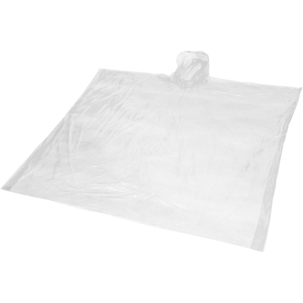 Logo trade advertising product photo of: Mayan recycled plastic disposable rain poncho with storage pouch