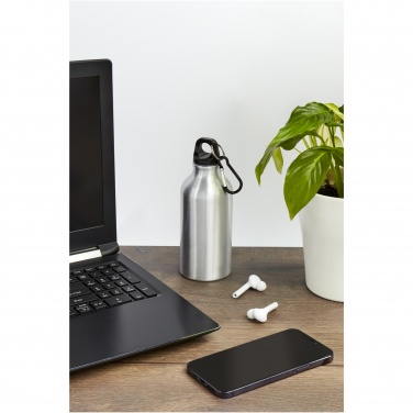Logotrade promotional gift picture of: Oregon 400 ml RCS certified recycled aluminium water bottle with carabiner